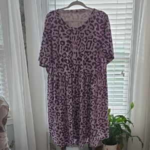 SHEIN Purple Black Smocked Midi Sundress